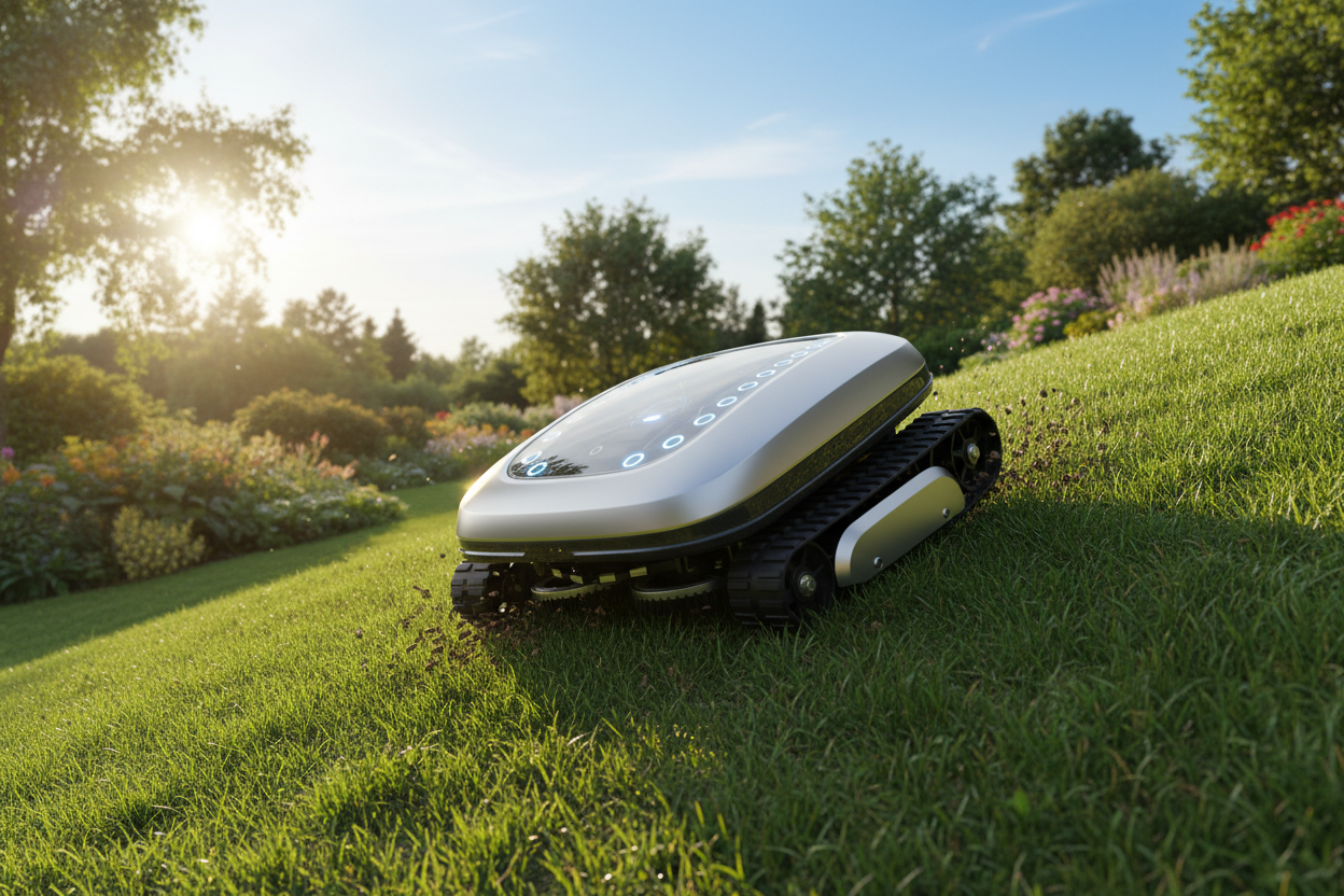 Robotic Lawn Mower Climbing Hill